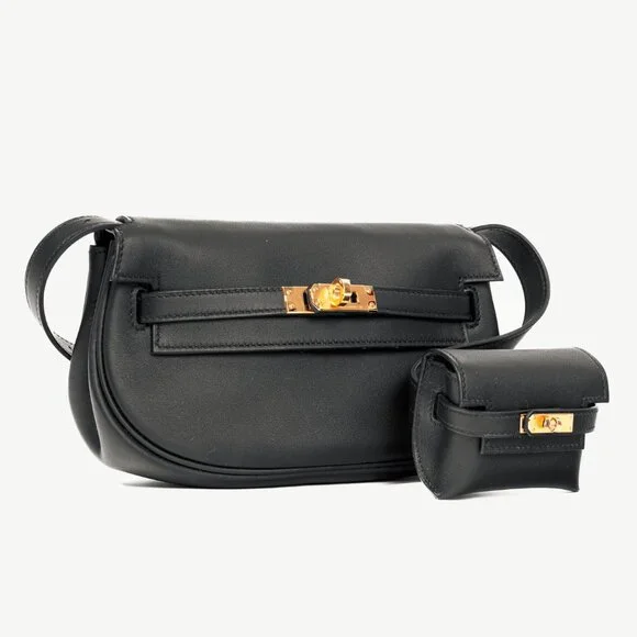 Hermes Kelly Moove Black Swift Leather GHW Shoulder Bag - Picture 2 of 16